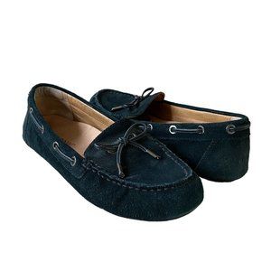 Vionic Virginia Black Suede Driving Moccasins Loafers